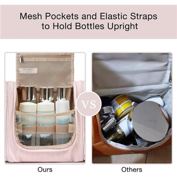 Toiletry Bag for Women Travel Toiletry Organizer w hanging hook Water-resistant - Picture 5 of 6